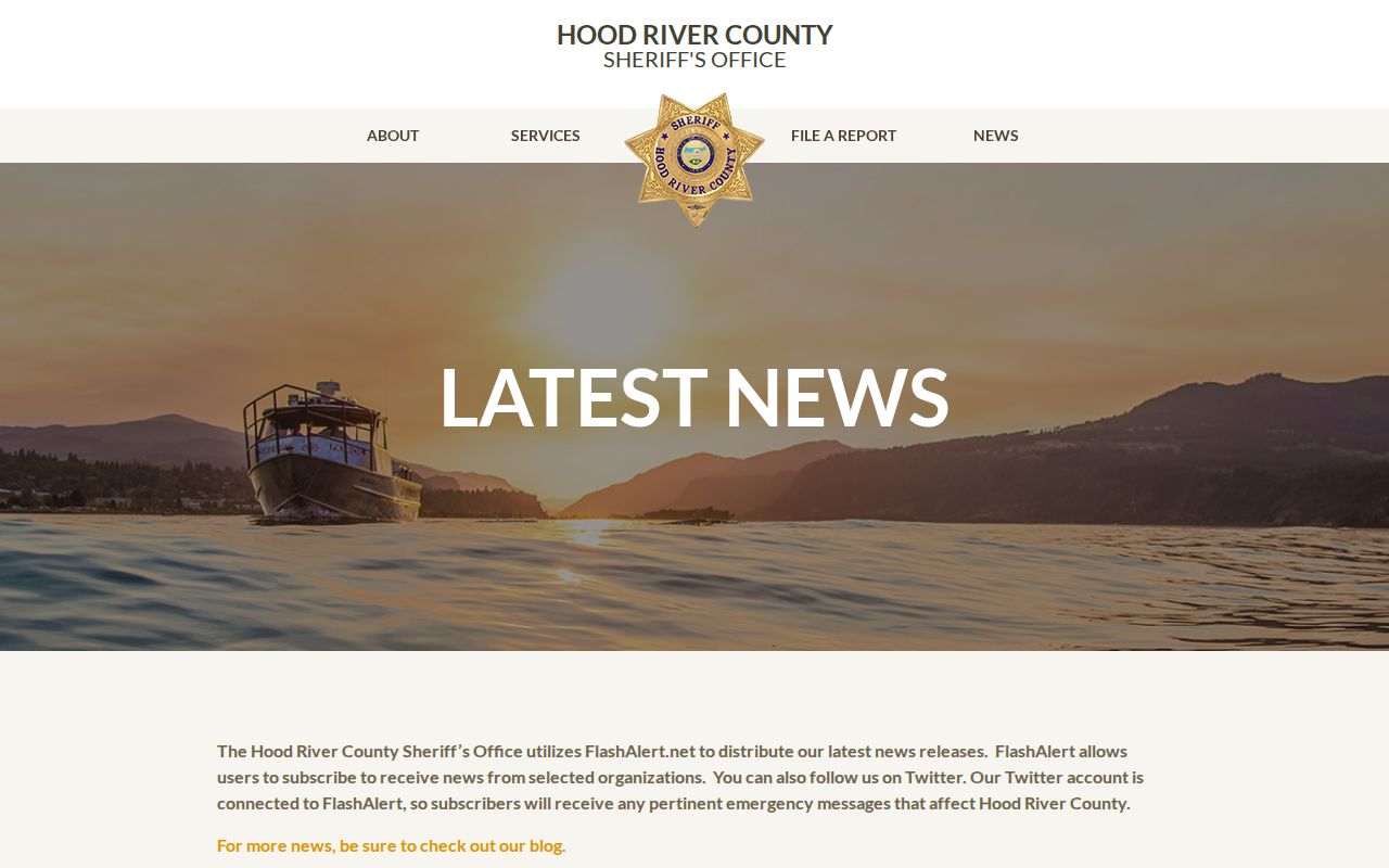 Hood River County Sheriff crime-news and arrest record release source